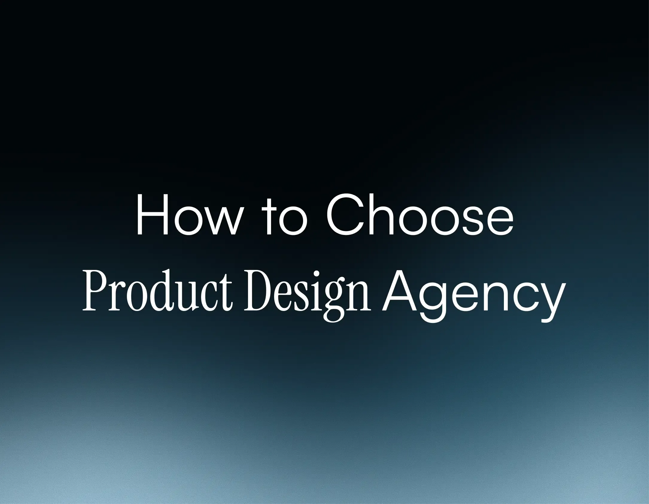 Product design Agency Article